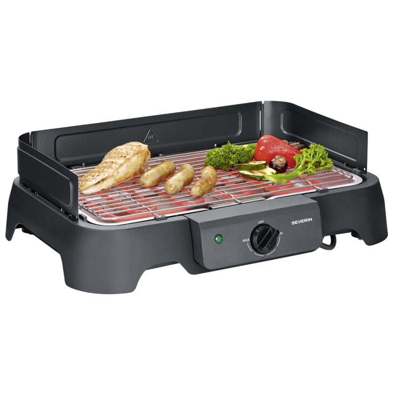 SEVERIN table grill PG 8593, 2000 Watt, 380×220 mm, black